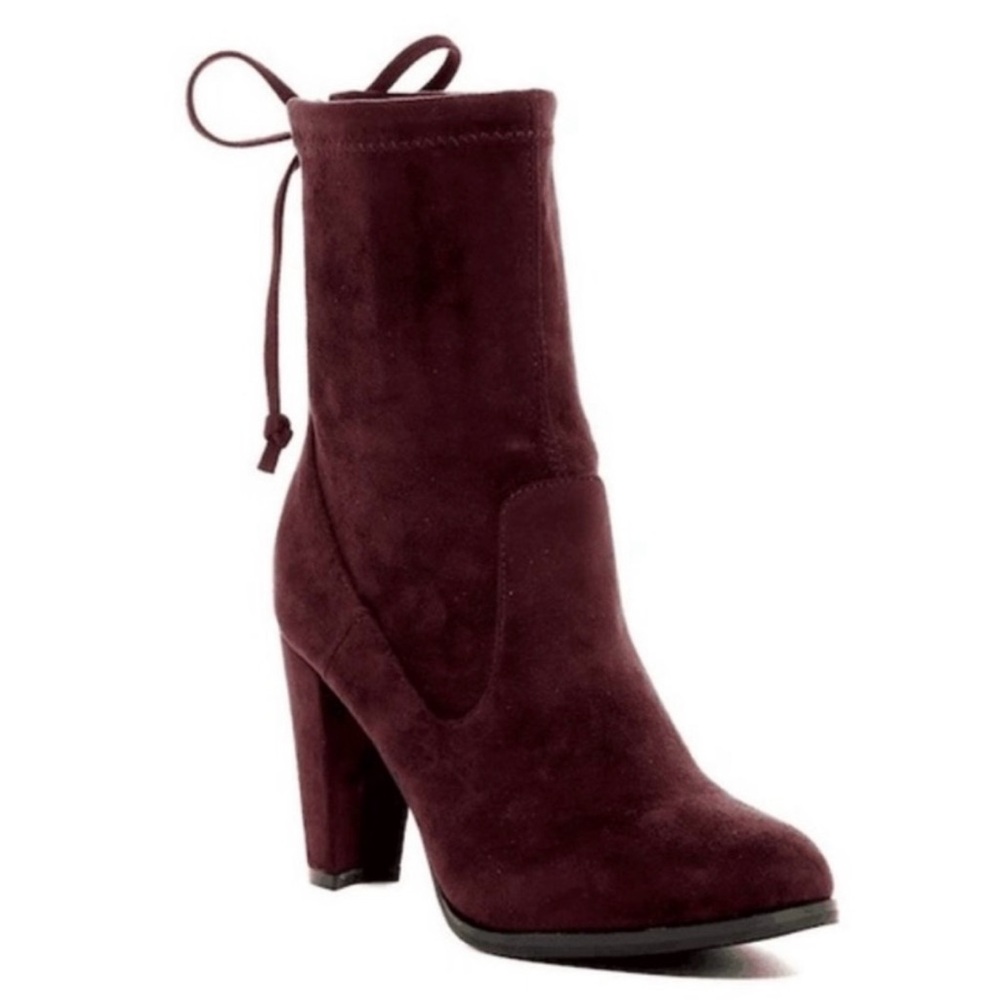Catherine Malandrino Boots Womens 8.5 Burgundy Red Wine Velour Platform Bootie